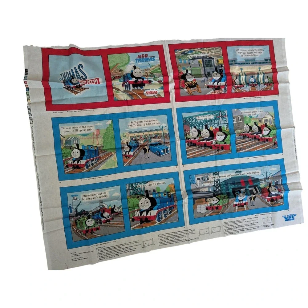 Thomas the Tank Engine Fabric Panel VIP by Cranston 2011 Soft Book Cotton‎ DIY